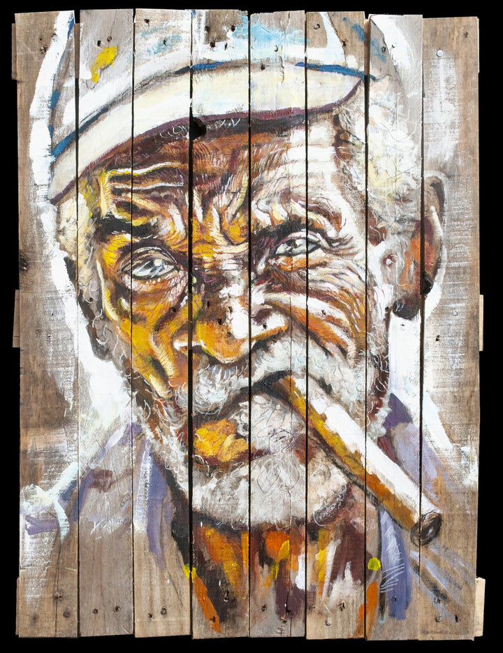 Vieil homme au cigare (VENDU) - Loïc DAVID